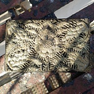 Beaded Clutch fr India Black & Gold Romantic Chic